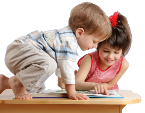 Children reading a book