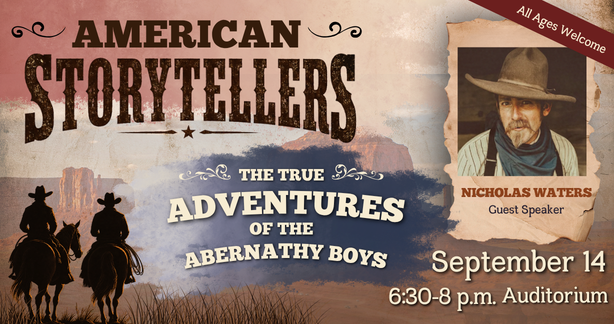 American Storytellers program on 9.14.26 at 6:30p.m.