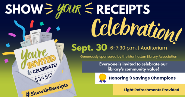 SYR Campaign Celebration advertisement for show your receipts celebration reception on 9.30.27 at 6pm
